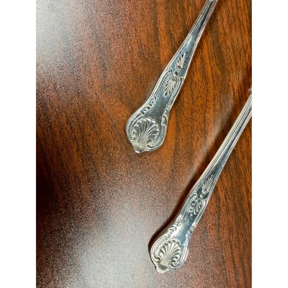Vintage Sheffield England EP SA1 Silver Plate Salad Servers Kings Pattern Set